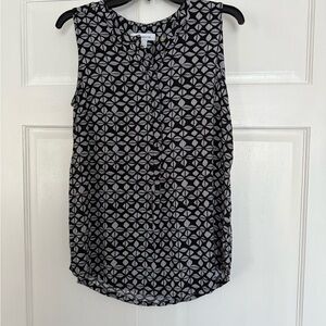 Liz Claiborne Black and White Patterned Blouse